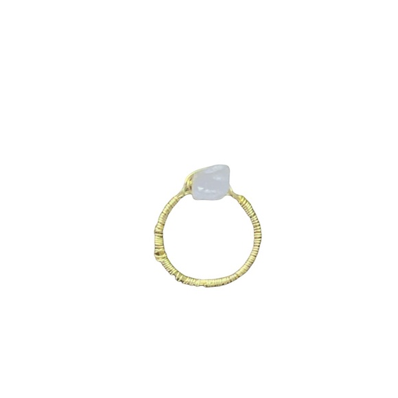 HANDMADE | STONE GOLD WIRE RING 8.5 - Picture 2 of 4